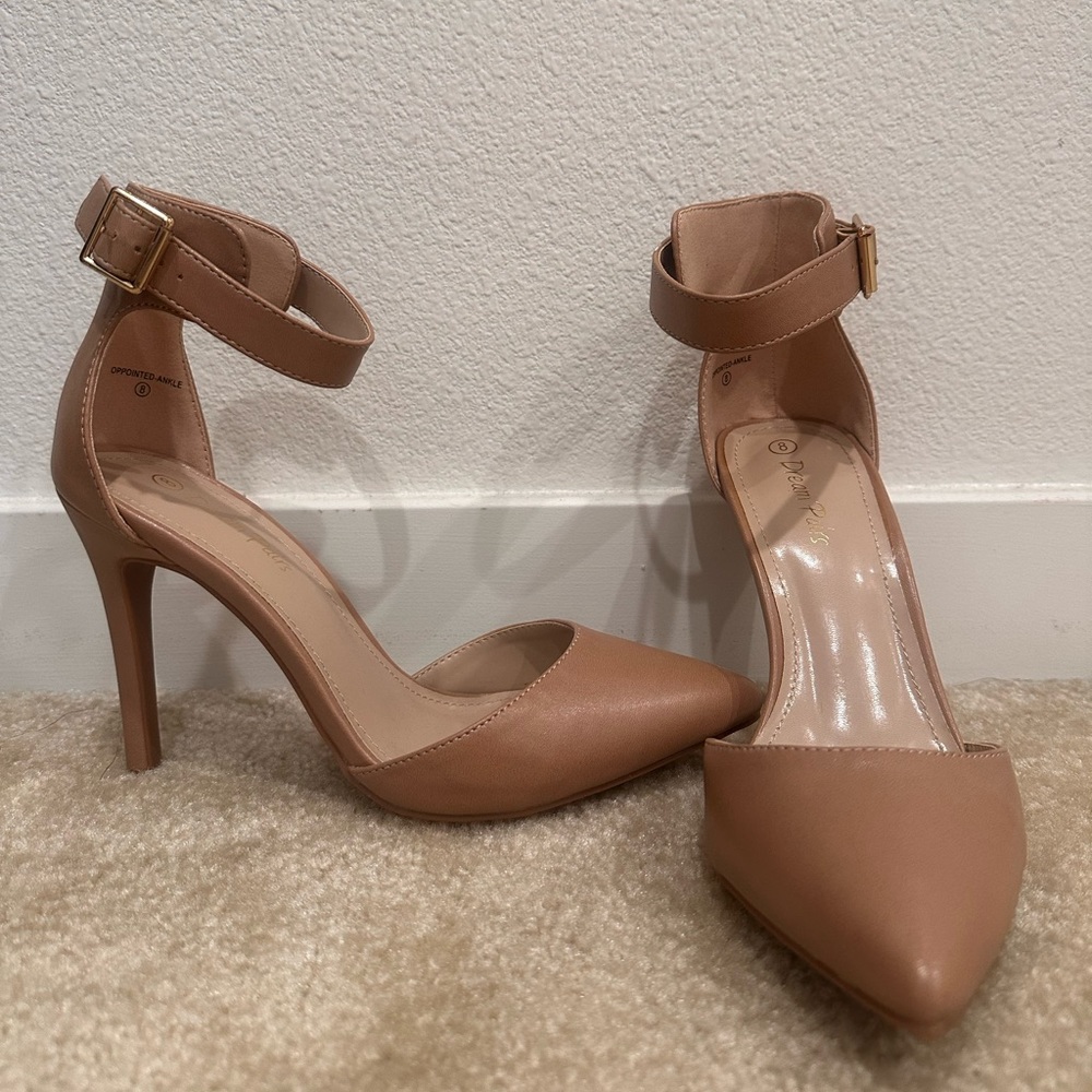 DREAM PAIRS Oppointed-Ankle Women's Pointed Toe D'Orsay High Heel StilettoSIZE 8